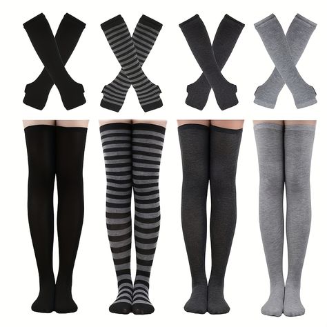 Faster shipping. Better service Striped Leg Warmers, Striped Knee High Socks, Women's Fashion Set, Leg Warmer, Festival Costumes, Moda Chic, Over The Knee Socks, Thigh High Socks, Thigh High Stockings