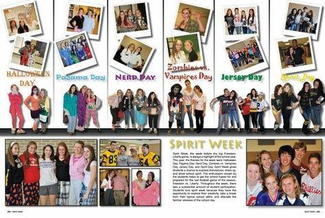 spirit week ideas #school | FCCLA | Pinterest Elementary Yearbook, Yearbook Mods, Yearbook Superlatives, Stuco Ideas, Teaching Yearbook, Yearbook Inspiration, Senior Week, Yearbook Template, Yearbook Class