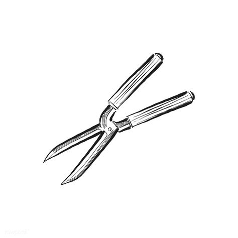 Vintage illustration of a hedge shears | free image by rawpixel.com Shears Tattoo, Scissors Drawing, Hedge Shears, Gardening Equipment, Preschool Counting, Pruning Tools, Adventure Logo, Garden Scissors, Counting Worksheets