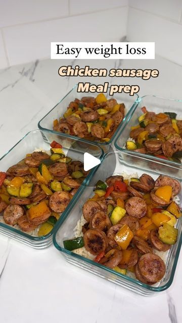 Liz Gomez on Instagram: "Save for your next meal prep Recipe+macros
↓
Chicken sausage veggie bowl!
550 cal | 31g protein
Ingredients- one serving)
Turkey sausage -2 links
Bell pepper - 1 full
Zucchini- half
White rice- 1/3 cup
Seasoning -
Slap ya mama
Cajun seasoning
Onion powder
Garlic powder
Paprika
Lime
#easymeals #easymealprep #easyrecipe #fatlossmealprep #meals #easyhealthymeals
#recipes #quickmealprep #quickmeals #mealprepideasforweightloss #food
#chickenrecipes #chickensausage" Chicken Sausage Meal Prep, 1800 Calorie Meal Plan, Slap Ya Mama, Protein Ingredients, Quick Meal Prep, Calorie Meal Plan, Veggie Bowl, Turkey Sausage, Low Carb Meals Easy