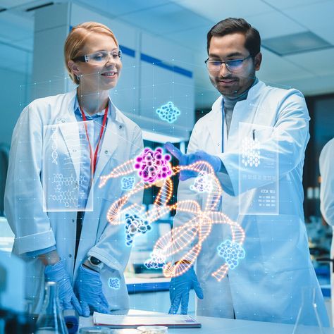 Two scientists looking at a 3D hologram. Trends In 2023, Beauty Science, Organ Donation, Scientific Discovery, Scientific Research, Body Tissues, Michigan State University, Nanotechnology, Tech Trends