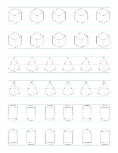 Trace 3D shapes worksheet for kids Trace The Shapes, Shapes Tracing, 3d Shapes Worksheets, Shape Tracing Worksheets, Shapes 3d, Worksheet For Kids, Shapes Worksheets, 3d Shape, 3d Shapes