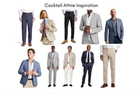 Options for men to wear for cocktail attire Formal Cocktail Attire Men, Men Cocktail Attire Wedding, Cocktail Dress Code Men, Cocktail Party Outfit Men Night, Cocktail Outfit For Men, Men’s Cocktail Attire, Mens Cocktail Attire, Party Outfit Men Night, Cocktail Party Outfit Men