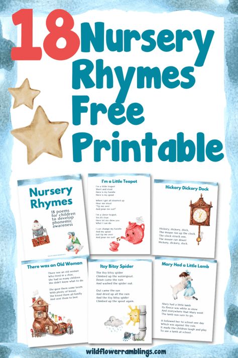 Preschool Nursery Rhyme Activities, Nursery Rhymes Printables, Nursery Rhyme Lessons, Free Nursery Rhymes, Nursery Rhymes Toddlers, Nursery Rhymes Preschool Crafts, Nursery Ryhmes, Rhyming Preschool, Toddler Songs