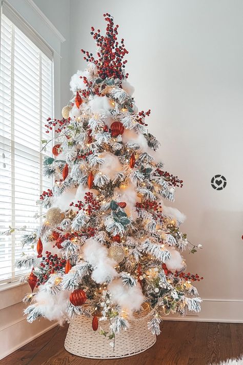 Fake Christmas Tree Decorations, White Christmas Tree With Red, White Tree Decorations, White Tree Decorations Decorating Ideas, Christmas Tree Feathers, Shoe Rack Ideas, Snow Decorations, Angela Lanter, Fake Christmas Trees