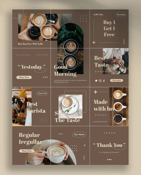 Instagram Puzzle Template, Instagram Design Layout, Instagram Branding Design, Instagram Feed Planner, Puzzle Template, Coffee Instagram, Instagram Promotion, Instagram Puzzle, Instagram Feed Ideas Posts