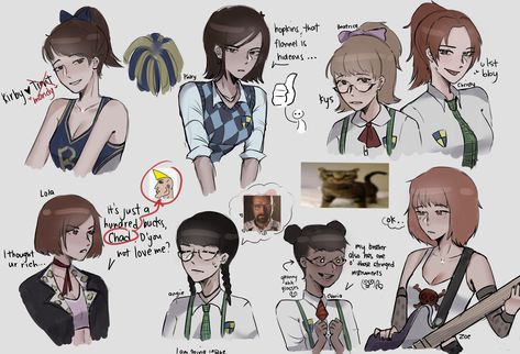 fanart of some of the girls that caught my attention in the game !! Bully Scholarship Edition Fanart, Bully Game Fanart, Canis Canem Edit, Bully Fanart, Bully Girl, Jimmy Hopkins, Bully Scholarship Edition, Yumi Ishiyama, Bully Game