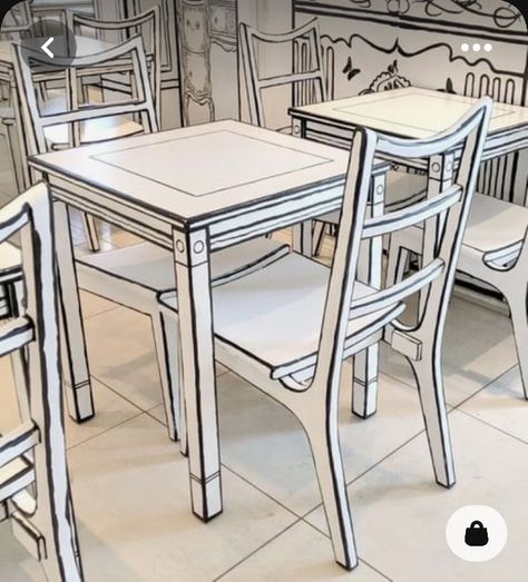 2d Cafe, 2d Design, Modern Restaurant, White Floors, Cafe Interior Design, Funky Furniture, Restaurant Interior Design, Refurbished Furniture, Cafe Interior