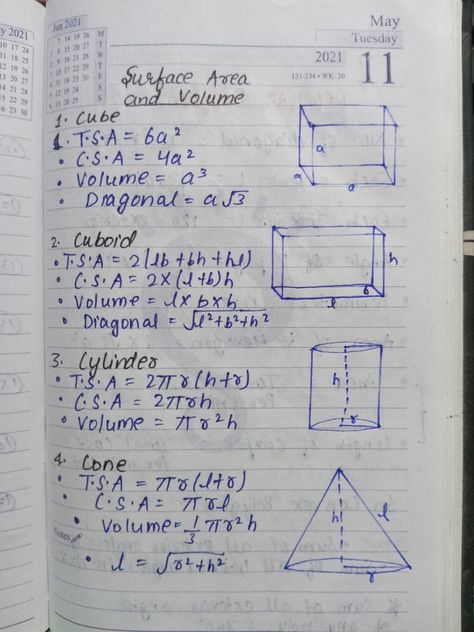 Class 9th Maths Formula Sheet, Surface Area And Volume Formulas, Math Formula Sheet, Surface Area And Volume, Formula Sheet, Study Meaning, Area Formula, Geometry Formulas, Math School