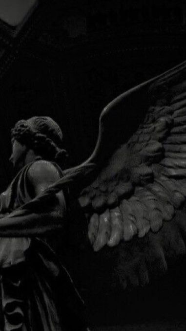 Black Angel Aesthetic Wallpaper, Fallen Angel Wallpaper, Lash Aesthetic, Rotting Flesh, Sculpture Aesthetic, Fallen Angel Art, Gothic Statue, Weeping Angel, Greek Statues