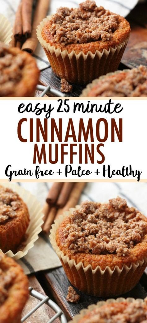 Paleo Muffin Recipes, Muffin Recipes Cinnamon, Paleo Comfort Food, Paleo Muffins, Paleo Baking, Cinnamon Muffins, Paleo Sweets, Healthier Choices, Paleo Diet Recipes