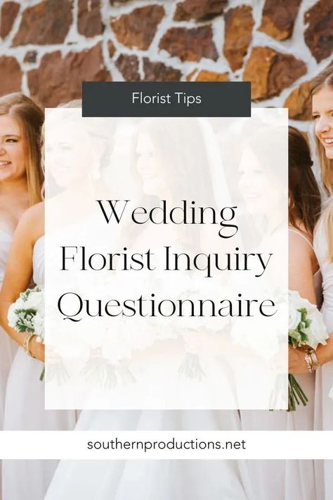 Wedding florist inquiry questionnaire | Southern Productions Wedding Planner Templates | Our wedding florist inquiry questionnaire has been added to our Etsy shop! #weddingplannertemplates #weddingflorist #weddingfloristinquiryquestionnaire #floristform #floristquestionnaire #southernproductions #weddingfloristquestionnaire #weddingfloristform Florist Tips, Wedding Planner Templates, Wedding Questionnaire, Questionnaire Template, Flower Farming, Planning Business, Harry Potter Wedding, Event Planning Business, Planner Templates