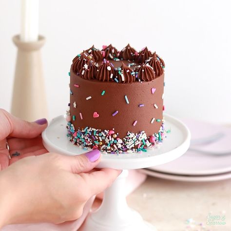 Small Batch Chocolate Cake Tiny Chocolate Cake, Tiny Birthday Cake Ideas, Chocolate Bento Cake Recipe, Small Personal Birthday Cakes, Small Chocolate Birthday Cake, Special Chocolate Cake, Mini Chocolate Cake Design, Tiny Cakes Birthday, Small Cakes Ideas Minis