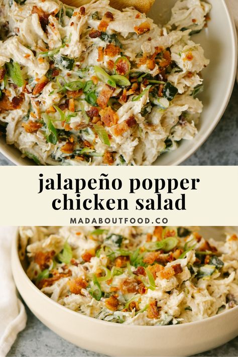 Popper Chicken, Jalapeno Popper Chicken, Lunch Meal Prep, Chicken Salad Recipes, It Goes On, Healthy Meal Prep, Om Nom, Chicken Salad, Soup And Salad