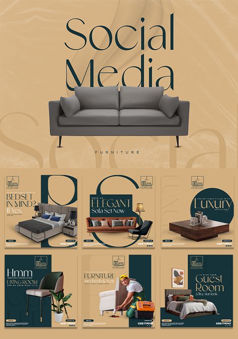 Creative Product Social Media Post Design, Social Media Furniture Post, Interior Social Media Design, Furniture Creative Ads Design, Furniture Ads Social Media, Social Media Advertising Design Ideas, Furniture Poster Design Advertising, Ads Design Advertising Ideas, Luxury Social Media Design