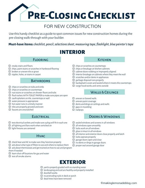 Don't skip this important step when building a house; use this pre-closing checklist to make sure you don't miss any defects before you buy a home! Braidsmaid Hairstyles, Closing Checklist, House Checklist, Buying First Home, New Home Checklist, Home Buying Checklist, Buy A Home, Home Buying Process, Home Buying Tips