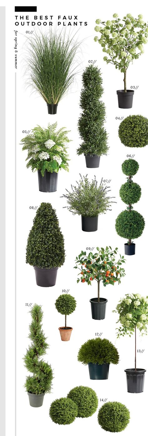 Best Outdoor Artificial Plants, Faux Plants On Porch, Tall Plants For Planters Outdoor, Front Porch Faux Tree, Faux Garden Plants, Faux Planters Outdoor, Landscape With Fake Plants, Fake Front Door Plants, Fake Plants For Outdoors