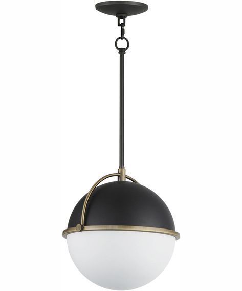 Maxim Duke 12 inch Single Pendant Black/Weathered Brass 12412SWBKWBR Black Globe Pendant Light, White Pendants, Black Globe, Globe Pendant Light, Maxim Lighting, White Pendant Light, Ceiling Fan Chandelier, Brass Lighting, Pendant Ceiling Light