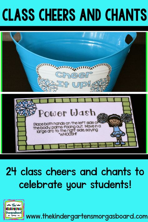 Using class cheers and chants builds community and joy in the classroom.  Celebrate your class with these class cheers and chants! Classroom Cheers And Chants, Classroom Celebration Cheers, Classroom Celebration Ideas, Classroom Chants, Classroom Cheers, Kindergarten Management, Class Motto, Kindergarten Behavior, Cheers And Chants