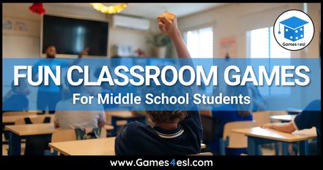 Check out our top classroom games for middle school students. These games for teenagers are super fun and require little to no prep. Fun Classroom Games Middle School, Middle School Group Games, No Prep Classroom Games, Middle School Classroom Games, Classroom Games For Middle School, Fun Activities For Middle School, Games For Middle Schoolers, Middle School Games, Class Rewards