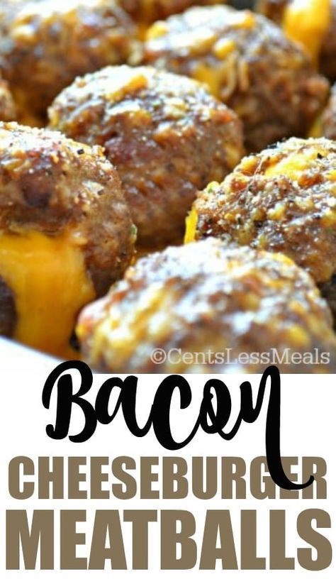 Cheeseburger Meatballs, Low Carb Ground Beef Recipes, Tasty Meat, Hamburger Meat, Ground Beef Recipes Easy, Meatballs Recipe, Bacon Cheeseburger, Beef Recipes Easy, Bacon Recipes