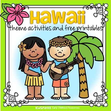 Hawaii theme activities and printables for preschool and kindergarten - KIDSPARKZ Luau Crafts, Hawaii Crafts, Games For Preschool, Hawaii Activities, Hawaii Kids, Hawaiian Crafts, Hawaii Theme, Pineapple And Coconut, Theme Activities