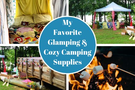 Glamping & Cozy Camping Supplies - Jeanetta Darley Glamping Hacks, Tent Camping Storage, Glamping Supplies, Kitchen Tent, Camping Cartoon, Zelt Camping, Cozy Camping, Retro Camping, Camping Storage