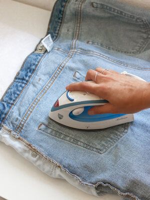 Denim Painting 101: How to Use Fabric Medium | Kessler Ramirez Art & Travel Jean Painting, Denim Painting, Painting Jeans, Paint Clothes, Painting 101, Painting Instructions, Colored Tape, Painting Details, Jeans Design