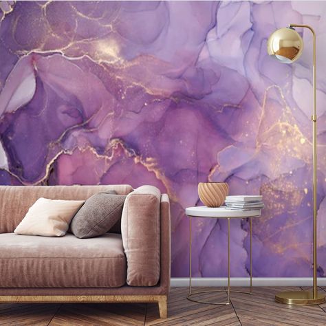 Pink And Silver Wallpaper, Purple And Gold Wallpaper, Gold Marble Wallpaper, Large Wall Murals, Wallpaper Stores, Silver Wallpaper, Wallpaper Accent Wall, Marble Wallpaper, Luxury Wallpaper