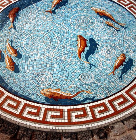 Roman Mosaic, Mosaic Art Projects, Mosaic Pool, Mermaid Aesthetic, Dream House Decor, Tile Art, Odessa, Mosaic Tile, Koi Fish