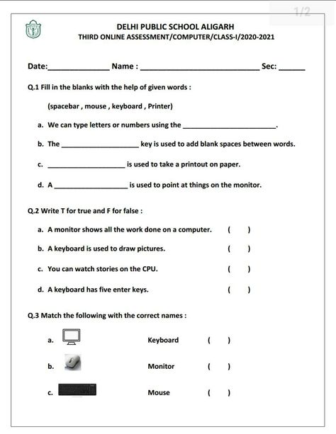 Grade 2 Computer Worksheets, Computer Paper For Class 1, Computer Science Worksheets For Grade 1, Computer Work Sheet For Class 2, Computer Worksheets Grade 2, Computer Grade 1 Worksheet, Computer Worksheet For Kindergarten, Ict Worksheets For Grade 1, Ict Worksheets Grade 2