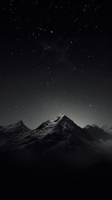 Dark aesthetic mountain wallpaper outdoors nature night. | premium image by rawpixel.com / Chaiwoot Pooh Mountain And Moon Wallpaper, Night Mountain Aesthetic, Dark Mountain Wallpaper, Black Mountain Wallpaper, Dark Mountain Aesthetic, Wallpaper Outdoors, Black Starry Sky, Iphone Wallpaper Mountains, Mountain And Moon