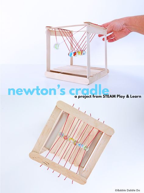 Science Experience, Elementary Stem, Physics Projects, Newton's Cradle, Stem Projects For Kids, Steam Ideas, Steam Projects, Christmas Gift For Kids, Science Crafts