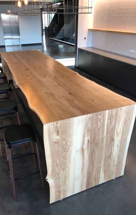 Live Edge Bar Height Table, Live Edge Wood Bar Stools, Live Edge Communal Table, Live Edge Free Standing Bar, Live Edge Waterfall Island, Live Edge Island Kitchen, Waterfall Bar Table, Live Edge Wood Bar, Live Edge Kitchen Island