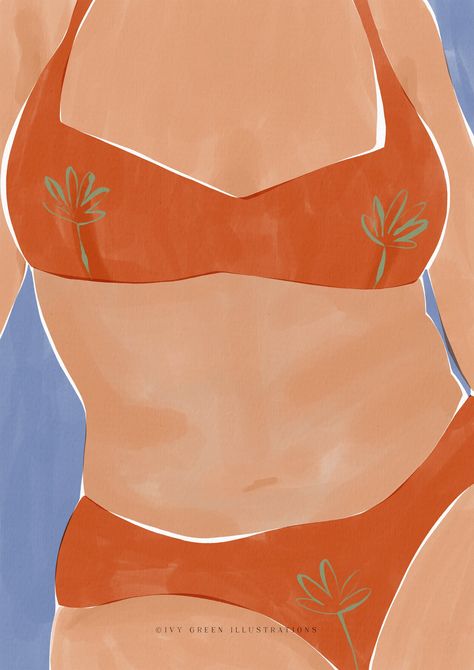 Woman in Bikini Water Color Painting Body Positivity - Etsy Netherlands Acceptance Art, Framed Art Wall, Modern Framed Art, Scandinavian Style Interior, Color Painting, Modern Wall Decor, Big Canvas Art, Scandinavian Style, Body Positivity