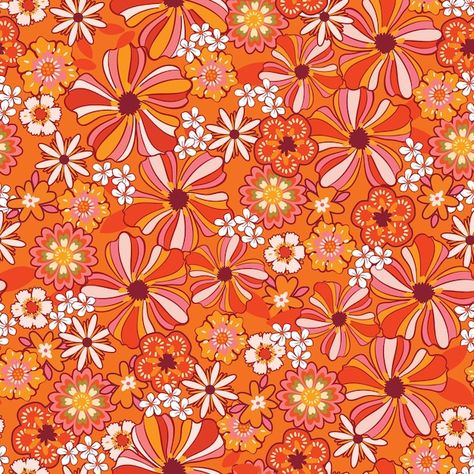 Colorful groovy flowers seamless pattern... | Premium Vector #Freepik #vector #background #pattern #flower #vintage Wallpaper Cover, Iphone Background Quote, Groovy Flowers, Iphone Quotes, Textile Wallpaper, Quotes Black, Western Wallpaper Iphone, Hippie Aesthetic, Backgrounds Iphone