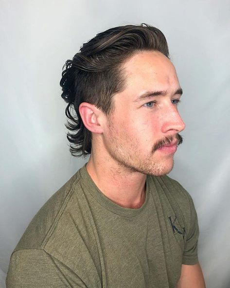 How to Grow a Mullet Haircut & 10 Ways to Wear It (2020 Update) How To Grow A Mullet, Business Mullet, How To Cut A Mullet For Men, Classy Mullet, Mens Modern Mullet, Mens Mullet Hairstyle Modern, Mens Mullet Hairstyle, Subtle Mullet, Fohawk Haircut Fade