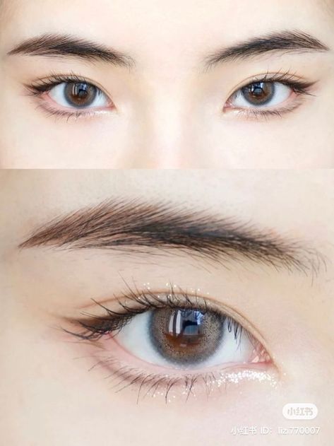 "Oh Christmas brow, oh Christmas brow, how lovely are your arches... Asian Eyes Aesthetic, Flat Cheeks, Korean Eyes, No Make Up Make Up Look, Teknik Makeup, Applying Eyeshadow, Eyeliner Ideas, Eyebrow Trends, Doll Eye Makeup