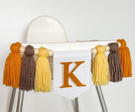 Boho Sun Birthday, Yarn Tassel Garland, Sun Decor, Sun Birthday, 1st Birthday Photo, Yarn Tassel, Birthday Photo Shoot, First Trip Around The Sun, Birthday Highchair