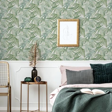 Ablakat Palm Leaves 3.28m x 5.3cm Matte Wallpaper Roll Palm Leaves Wallpaper, Matte Wallpaper, Palm Leaf Design, Palm Leaf Wallpaper, Leaves Wallpaper, Extra Large Rugs, A Wallpaper, Austin Design, Wallpaper Direct