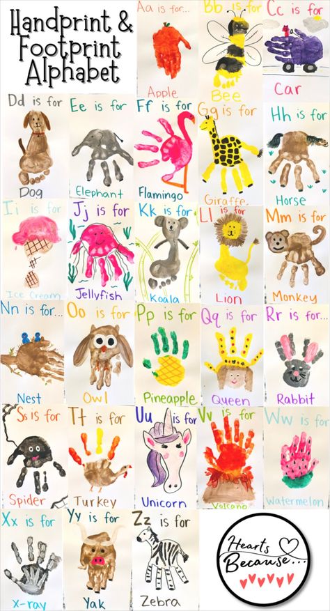 Footprint Alphabet, Nicu Crafts, Baby Art Crafts, Infant Daycare, Teacher Crafts, Abc Crafts, Toddler Curriculum, Toddler Craft, Infant Classroom