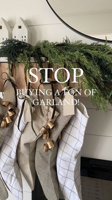 Melissa Braedley | Simple Home Design on Instagram: "🤫 My secret to getting a full realistic garland (like this) without spending a lot… 💴 …CHEAP WIRE GARLAND! I’ve been saying this for YEARS and still stand by this method! 👍🏻 A SIMPLE FIX to get that fullness and realness you’re after, is to buy a cheap wire garland at Walmart, a thrift store, Dollarama, etc and use that as your base! The fluffier the better! This will save you a ton in buying expensive garlands as you really only need 1 or 2 nice ones for the top! Try it and thank me later 😉 Check out my other saved reel on how to make faux greens look realistic! ✨🎄COMMENT “LINKS” and I’ll send you the links to my top garland picks! ✨🎄 #holidaymantle #christmasdecor #christmasmantle #christmashacks #mantledecor #fireplacedes How To Attach Garland To Banister, Realistic Garland, Real Garland, Holiday Mantle, Simple House Design, Christmas Hacks, Christmas Mantle, Thank Me Later, Mantle Decor