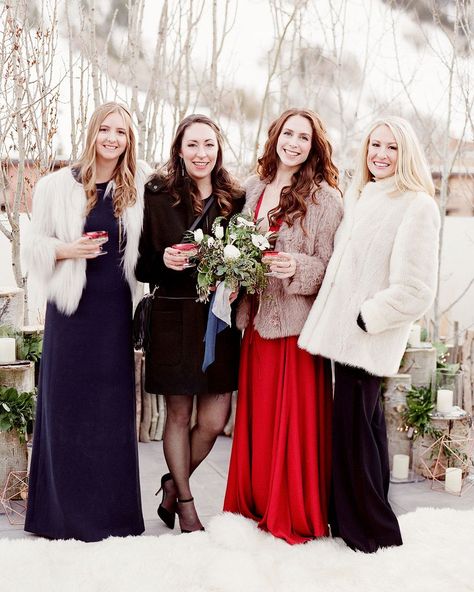 20 Seasonal Outfit Ideas for Winter Wedding Guests #WinterWedding #SeasonalWedding #WinterWeddingFashion #WeddingFashion | Martha Stewart Weddings - 20 Seasonal Outfit Ideas for Winter Wedding Guests Outdoor Wedding Outfit, Formal Wedding Guest Attire, Winter Wedding Attire, Winter Wedding Fur, Outdoor Winter Wedding, Wedding Guest Outfit Winter, Winter Wedding Outfits, Winter Wedding Guest Dress, Winter Wedding Guests