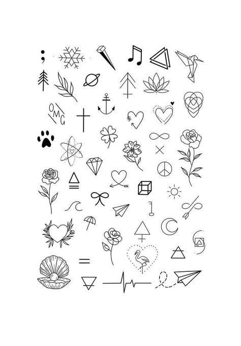 Tattoo Design Drawings Simple Small, Cool Things To Draw On Your Hand Easy, Tiny Things To Draw On Yourself, Mini Dibujos Aesthetic, Small Beginner Tattoos, Flash Art Tattoo Simple, Tato Simpel, Mini Tattoos Aesthetic, Small Simple Doodles