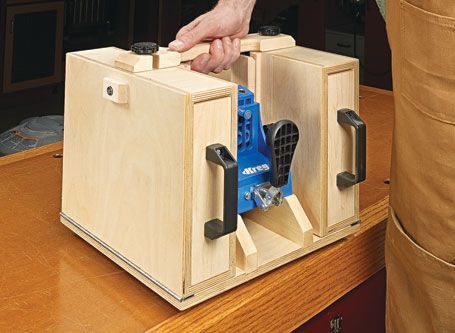 Pocket-Hole Jig Workstation | Woodsmith Plans Meja Router, Router Table Plans, Woodsmith Plans, Woodworking Jigsaw, Diy Pocket, Woodworking Plans Pdf, Woodworking Tools Storage, Pocket Hole Jig, Woodworking Joinery