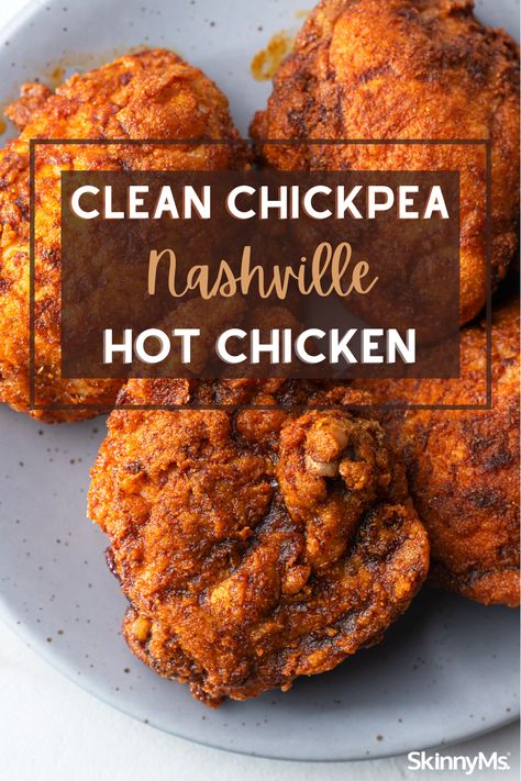 Clean Chickpea Nashville Hot Chicken Over Fried Chicken, Maple Baked Beans, Hot Chicken Recipe, Bland Diet Recipes, Noom Recipes, Chicken Delight, Homemade Fried Chicken, Southern Dinner, Nashville Hot Chicken