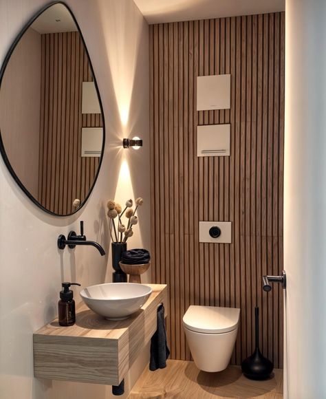 Small Toilet Design, Wc Decoration, Small Downstairs Toilet, Toilet Room Decor, Wc Design, Small Toilet Room, Cabin Bathrooms, Downstairs Toilet, Modern Toilet