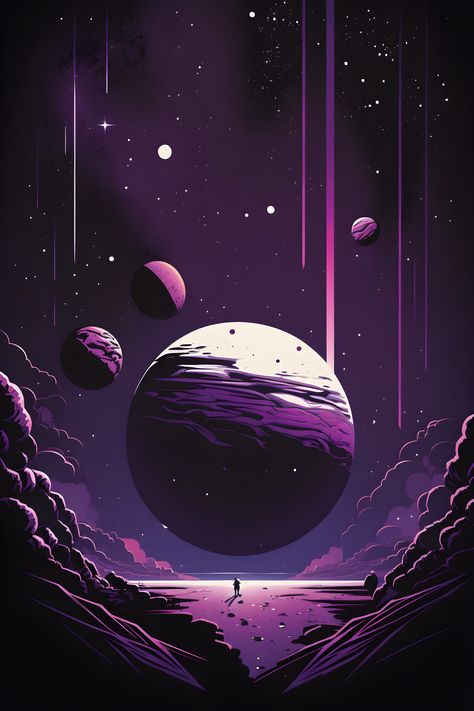 Space Planet Aesthetic, Drawings Of Space And Planets, Digital Space Art, Planets Graphic Design, Space Vector Art, Space Vector Illustration, Space Planets Aesthetic, Space Aesthetic Art, Planet Graphic Design