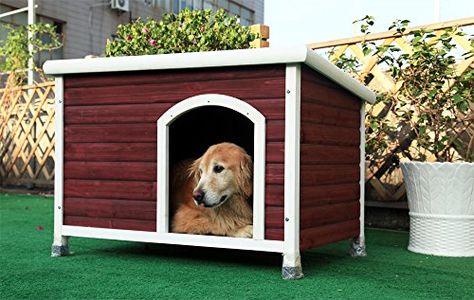 Petsfit 40.8 X 26 X 27.6 Inches Dog Houses, Dog House Outdoor *** Click on the image for additional details. Dog House Outdoor, Outside Dog Houses, Wood Dog House, Wooden Dog House, Large Dog House, Outdoor Dog House, Cool Dog Houses, Log Cabin Designs, Pet Doors