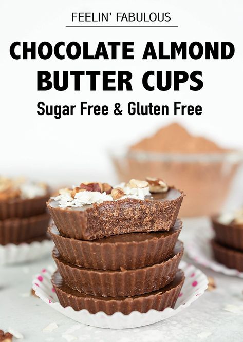 Pilsbury Recipes, Almond Butter Cups, Chocolate Almond Butter, Low Carb Sweeteners, Chocolate Almond, Gluten Free Sugar Free, Gluten Free Snacks, Recipes Keto, Chocolate Craving